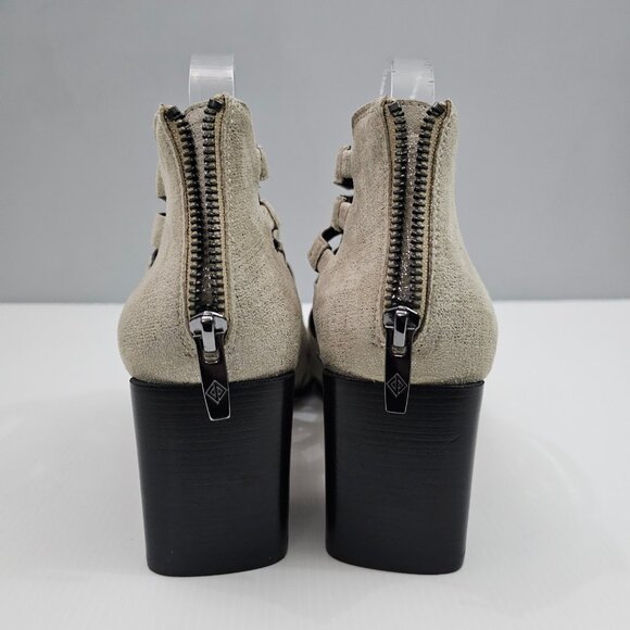 NEW Donald Pliner Pixee Sandal Womens 9.5 Pewter Metallic Leather Cutout Heel - Picture 9 of 15